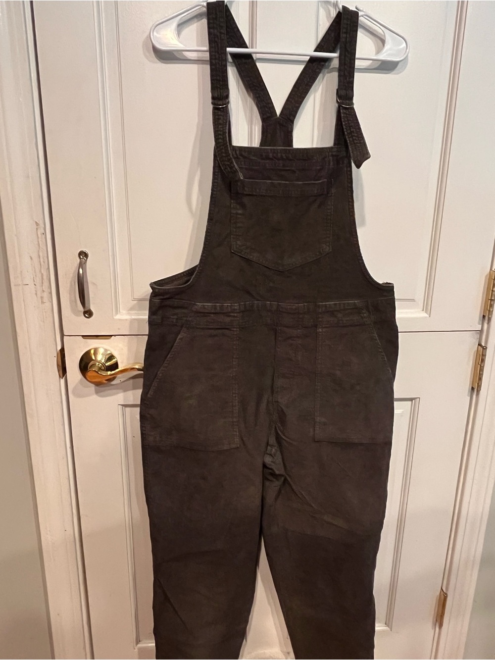 aerie Dark Brown Cotton Overalls